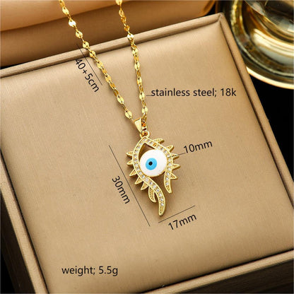 Steel Female Devil's Eye Niche Light Necklaces