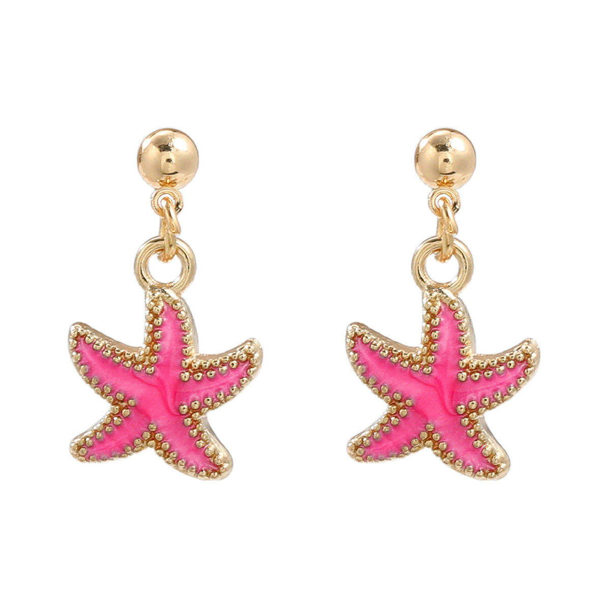 Beach Ocean Style Alloy Dripping Starfish Female Trendy Light Earrings