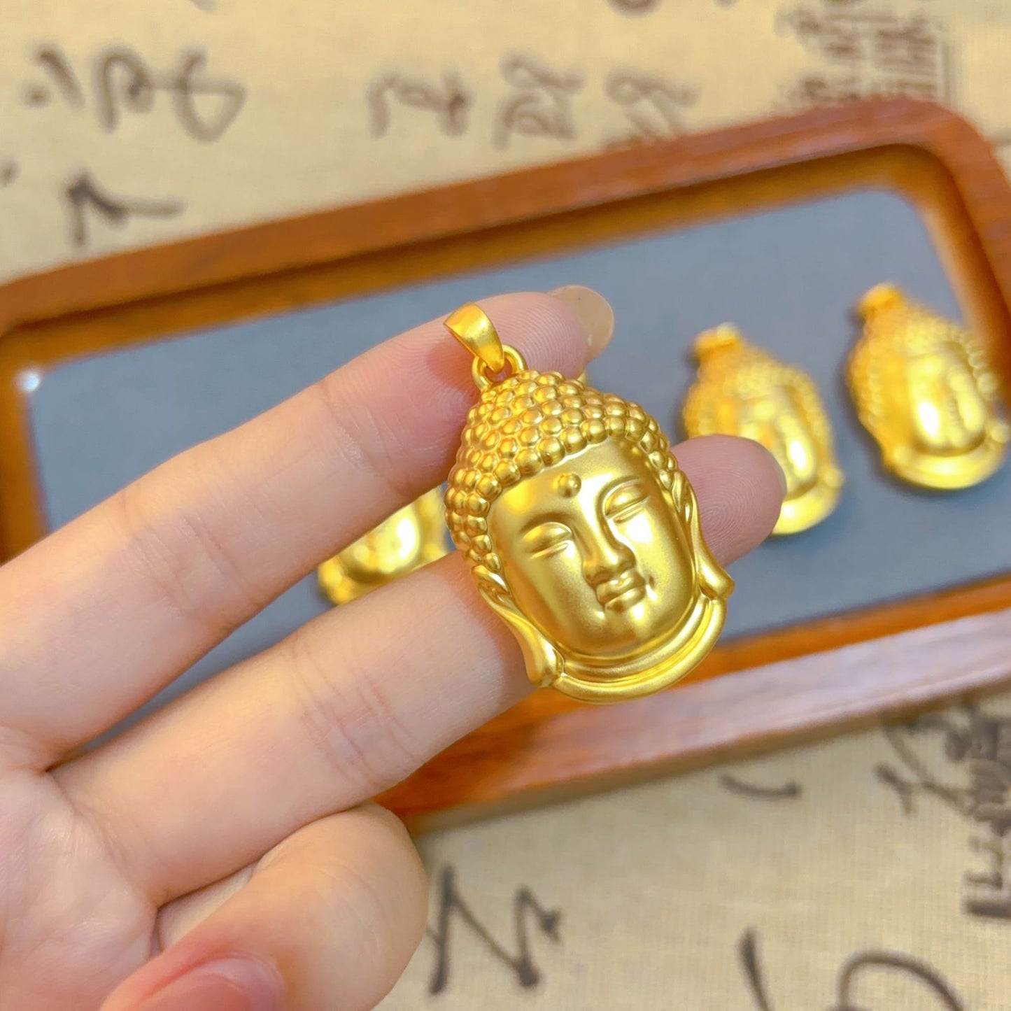 Women's & Men's Fashion Chinese Style Gold Shop Buddha Head Pendants