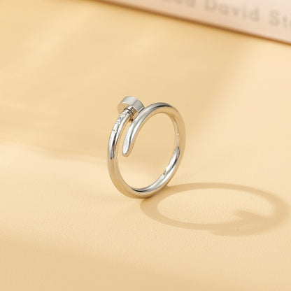 Women's & Men's Nail Simple Plain High-grade Cold Wind Rings