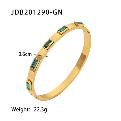 Women's Titanium Steel Fashion Stainless Zircon Inlaid Bracelets