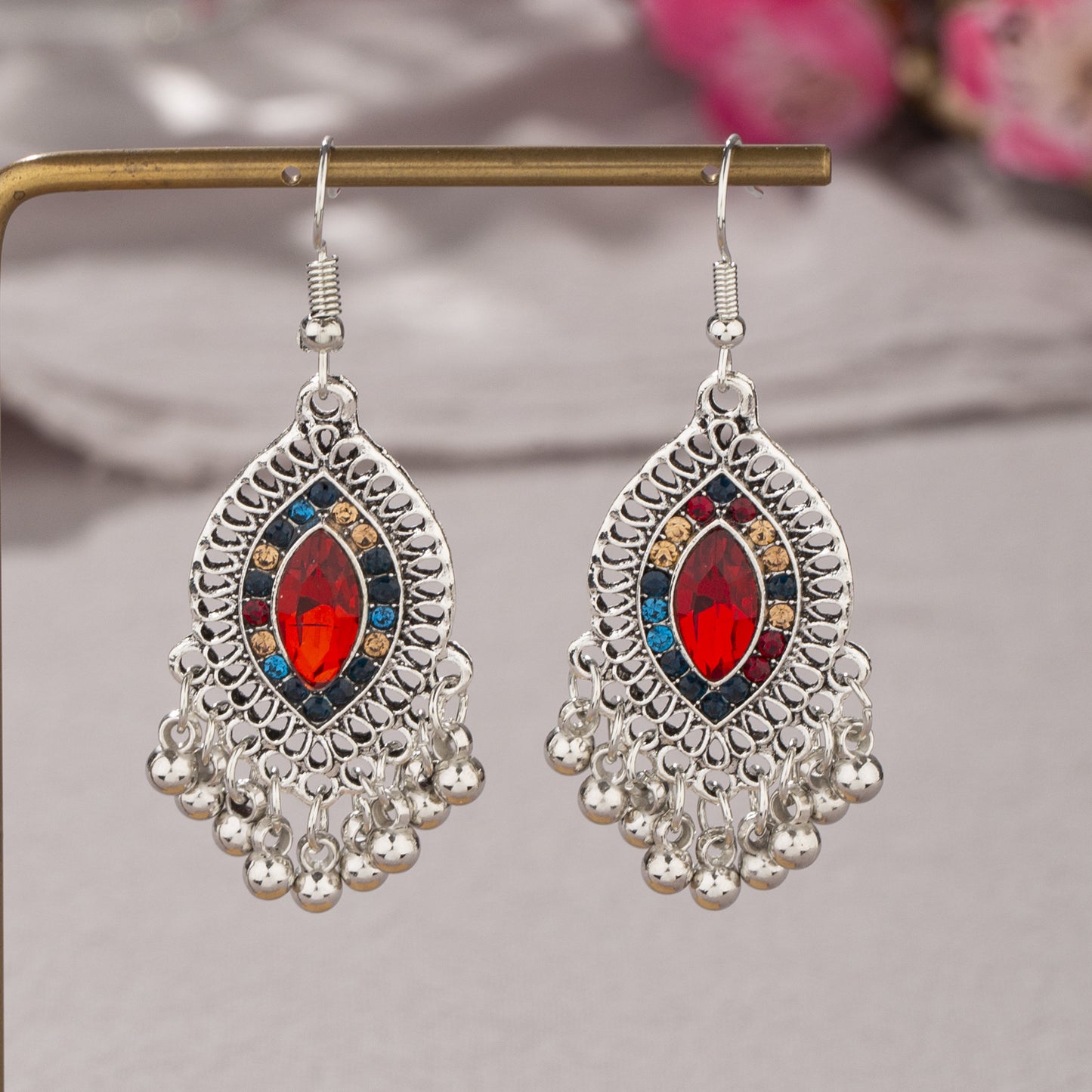 Women's Indian Style Ornament Bohemian Tassel Bell Earrings
