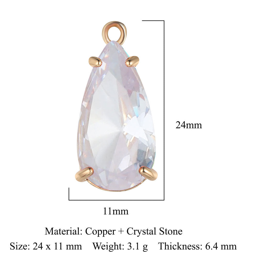 Copper Glass Crystal Geometric Round Ornament Pendants