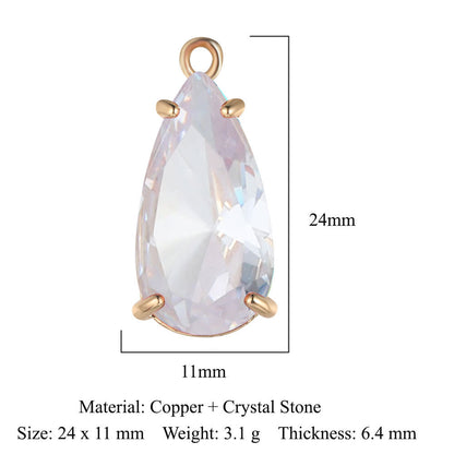 Copper Glass Crystal Geometric Round Ornament Pendants