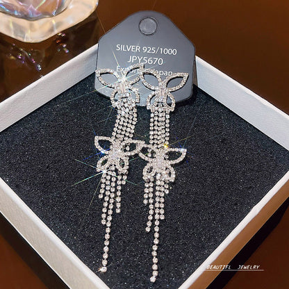Women's Zircon Tassel High-grade Light Luxury Delicate Earrings