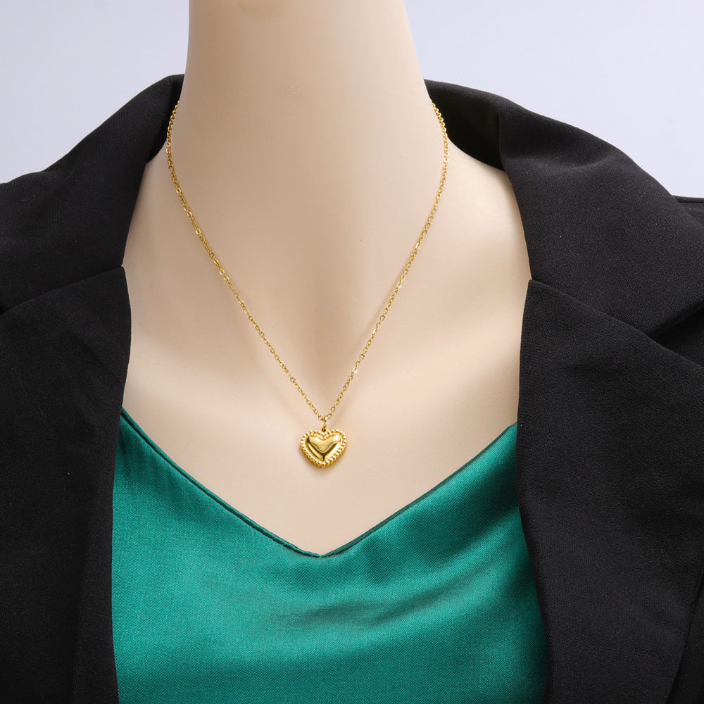 Women's Simple Heart Fashion Solid Cross Ornament Necklaces