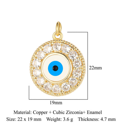 Copper Zircon Star Crown Eyes Ornament Bracelets