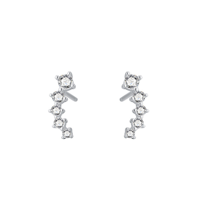 Women's Meteor For Small Gang Drill Inlaid Zircon Earrings