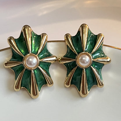 Drop Glazed Retro Style Personality Enamel Earrings