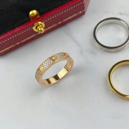 Gold-plated Screw Pattern Wide Narrow Single Rings