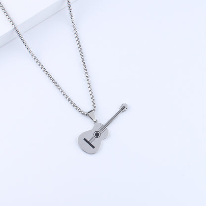 Women's & Men's Steel Simple Rock Guitar Personality Sweater Pendants