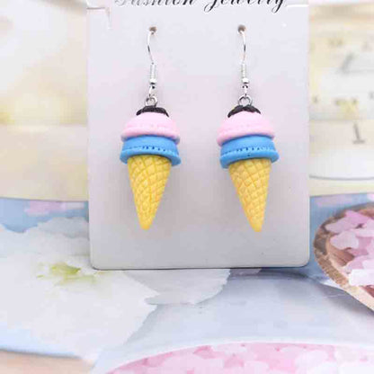 Ice Cream Candy Drink Resin Homemade Earrings