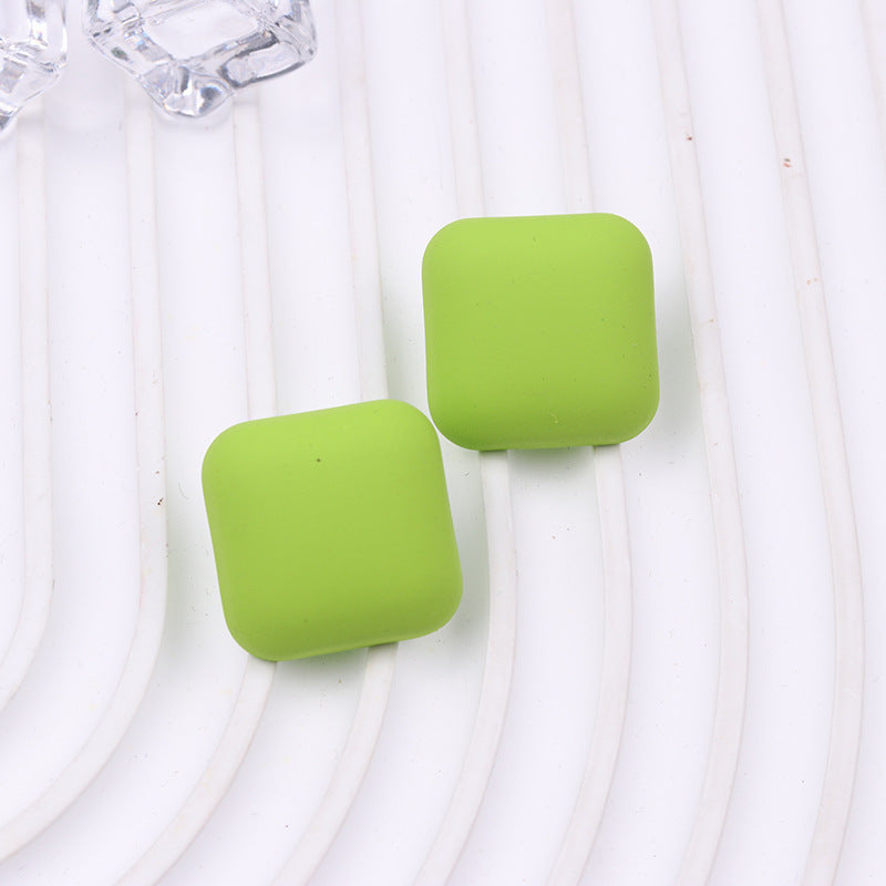 Women's Color Square Acrylic Summer Double-sided Spray Paint Earrings