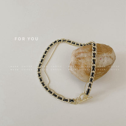 Leather Retro Simple Temperamental Clavicle Chain Necklaces