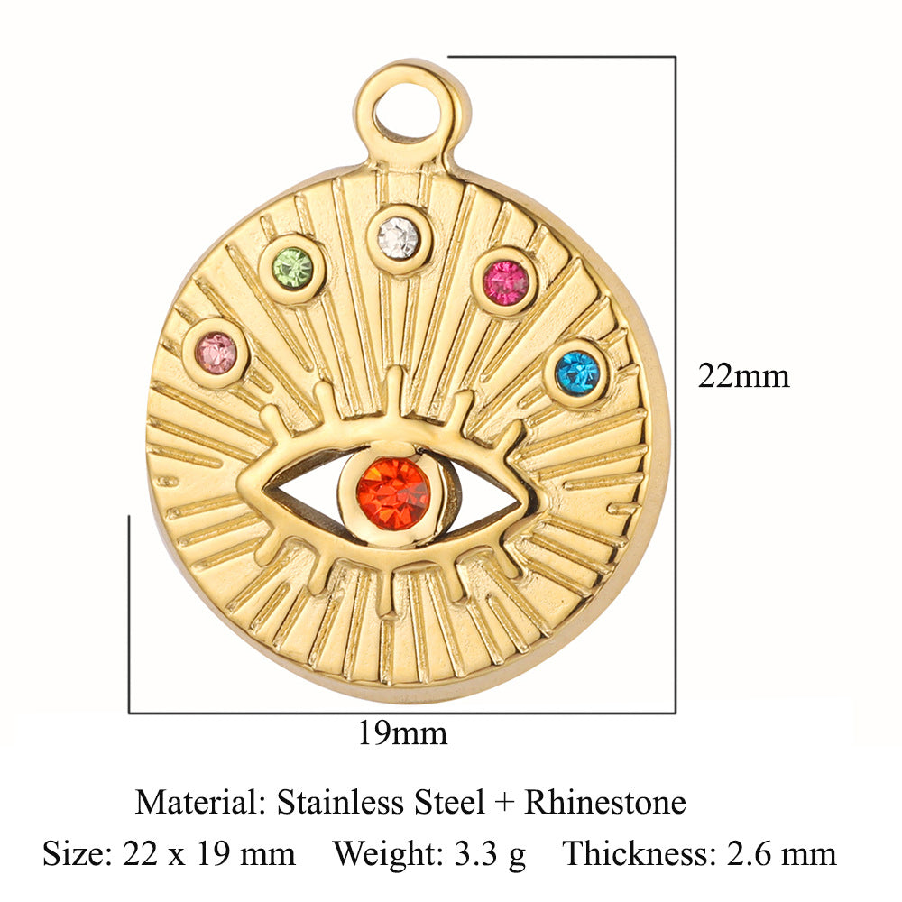 Bohemian Natural Stone Titanium Steel Ornament Pendants