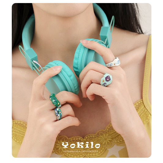 Women's Style Handmade Oil Dripping Cold Enamel Rings