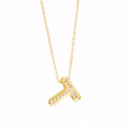 Chubby Letter Clavicle Chain Simplicity Birthday Necklaces