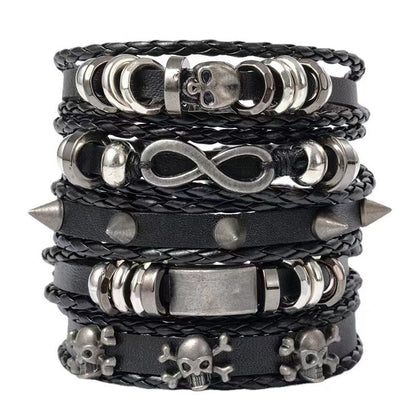 Skull Match Sets Personality Trend Simple Bracelets