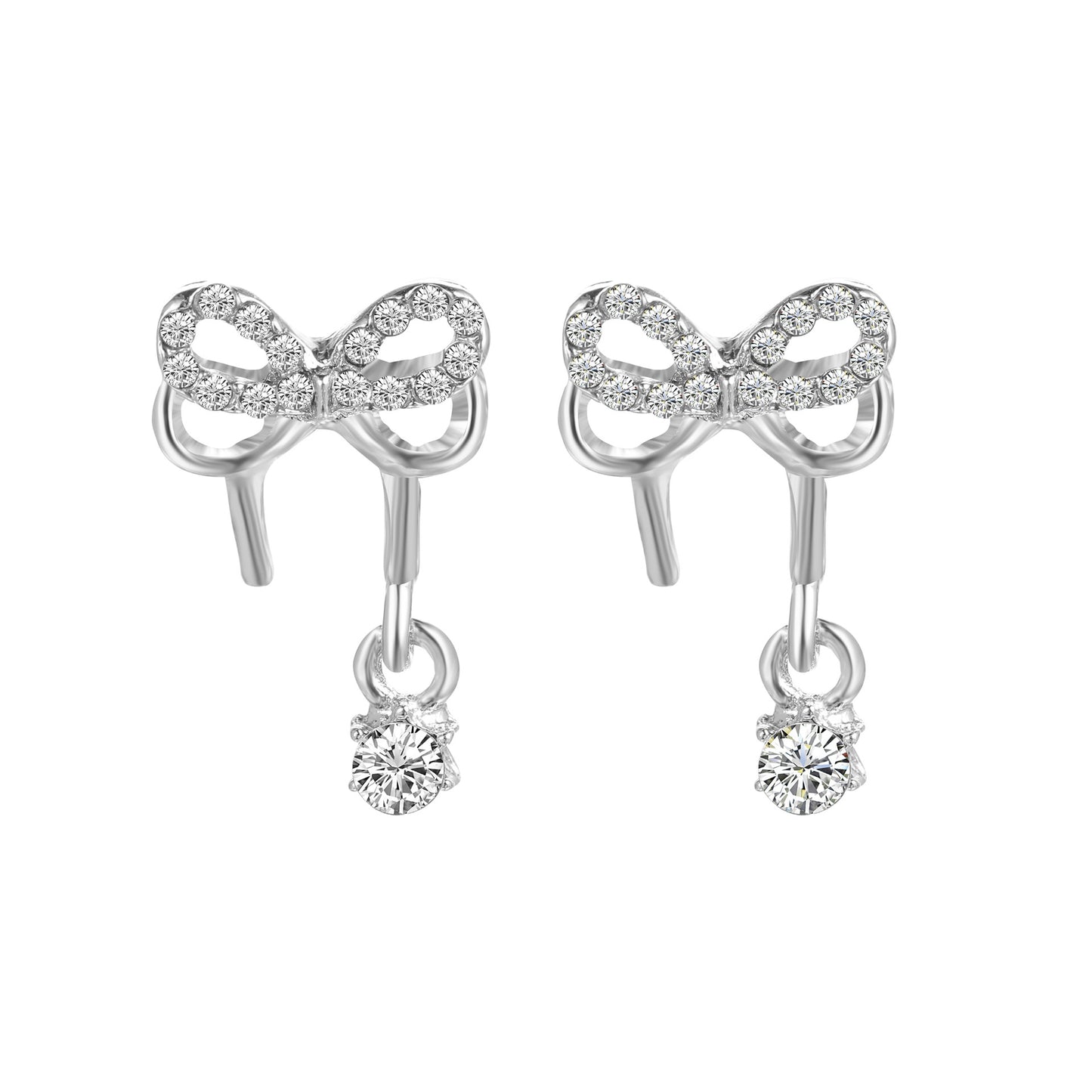 Cold Style Shining Diamond Zircon Double Earrings