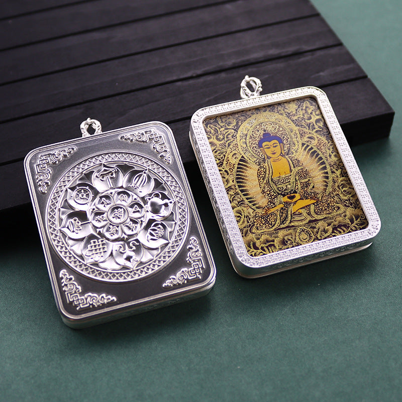 Gold Vajra Hand Painted Golden Outline Eight Patron Saints Pendants