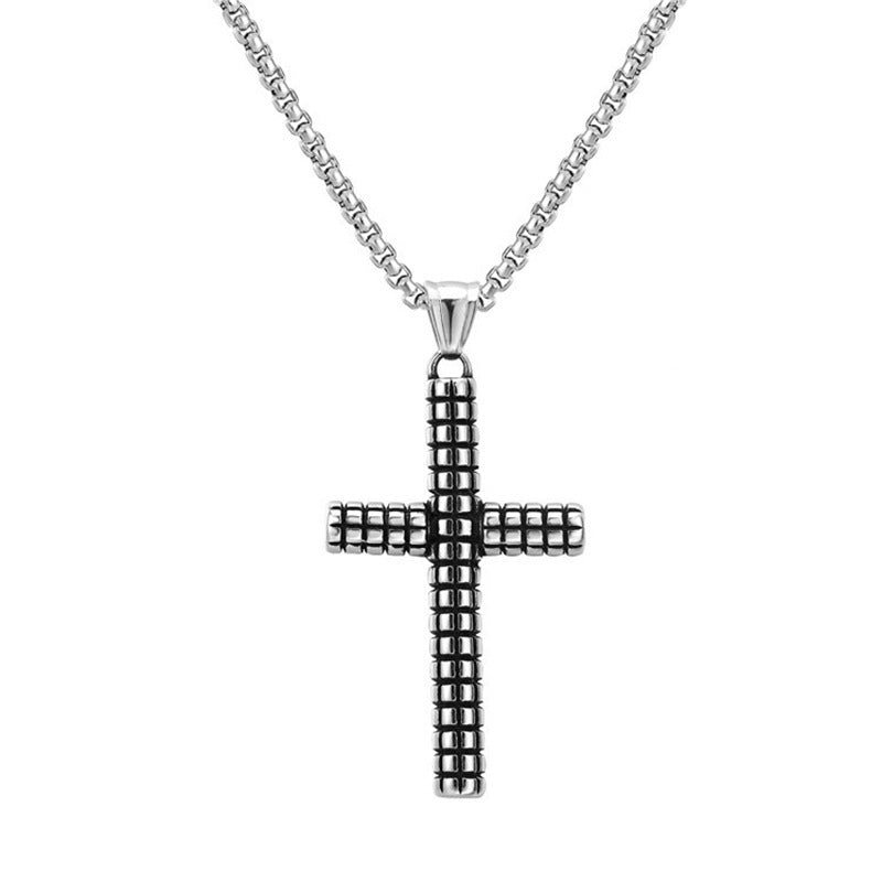 Style Vintage Cross Diamond Titanium Steel Fashionable People Necklaces