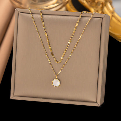 With Niche Advanced Gold-plated Double Layer Necklaces