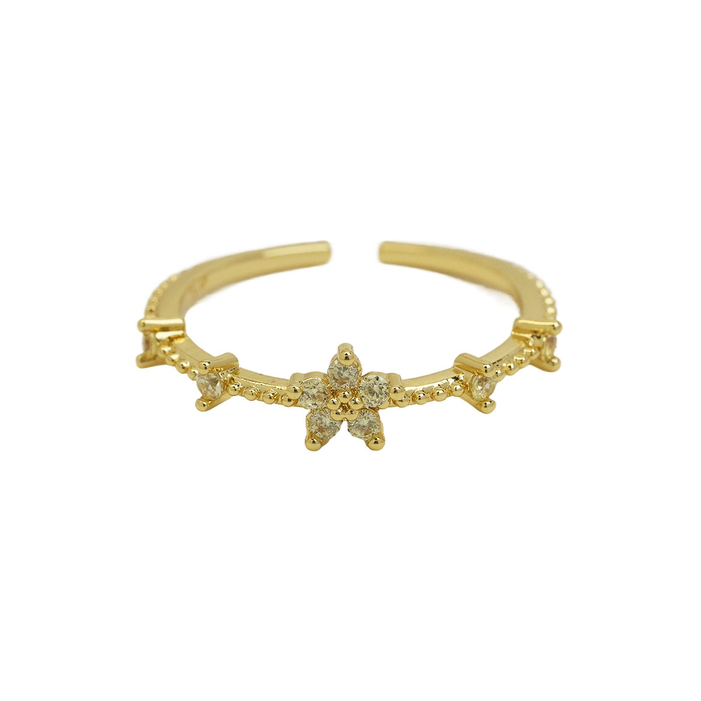 Women's Color Zirconium December Birthday Stone Little Flower Rings
