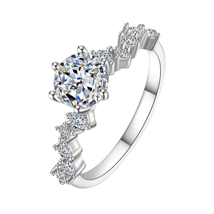 Women's Sterling Sier Moissanite Entry Lux Niche Design Rings