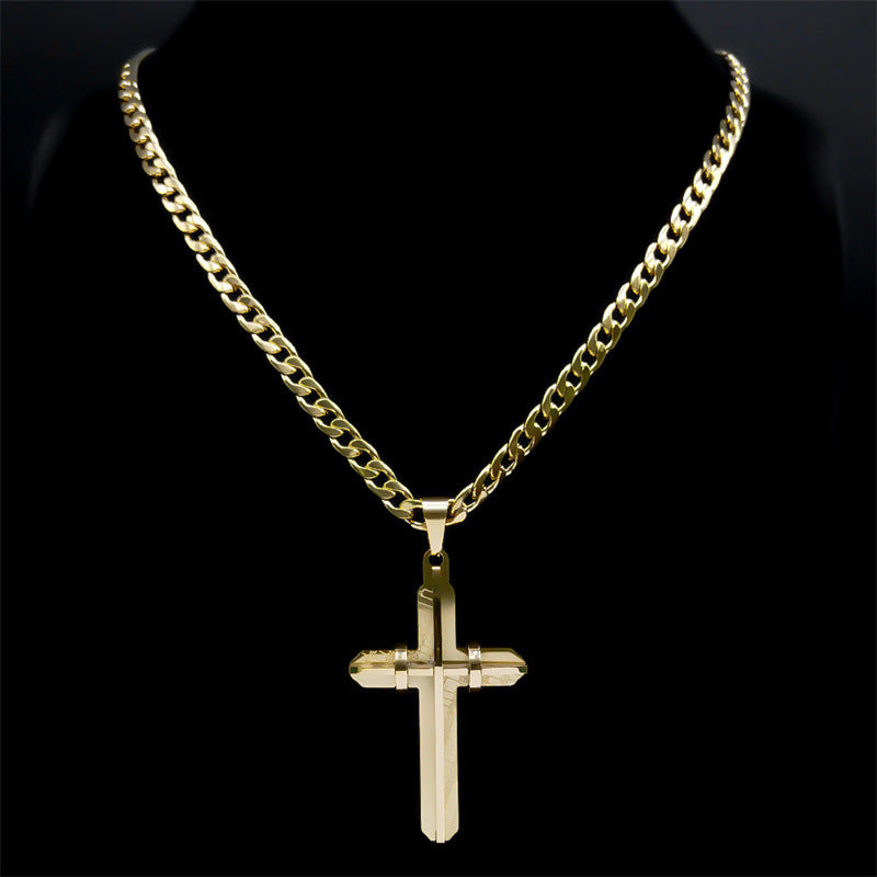 Men's Classic Creative Cross Stainless Steel Fashion Necklaces