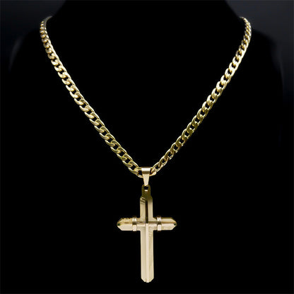 Men's Classic Creative Cross Stainless Steel Fashion Necklaces