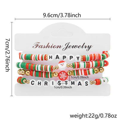 Creative Style Santa Claus Tree Polymer Bracelets