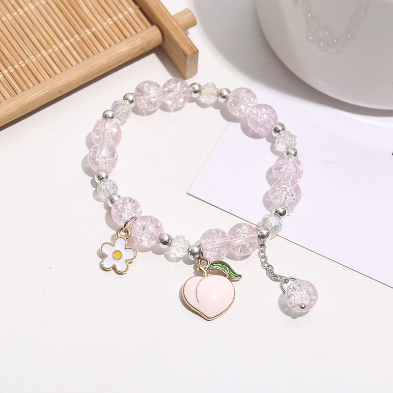 Hot Flower Crystal String Beads Female Cartoon Bracelets