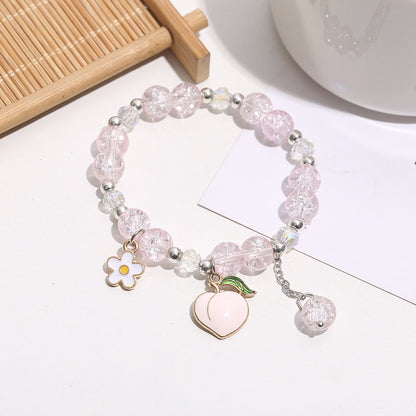 Hot Flower Crystal String Beads Female Cartoon Bracelets