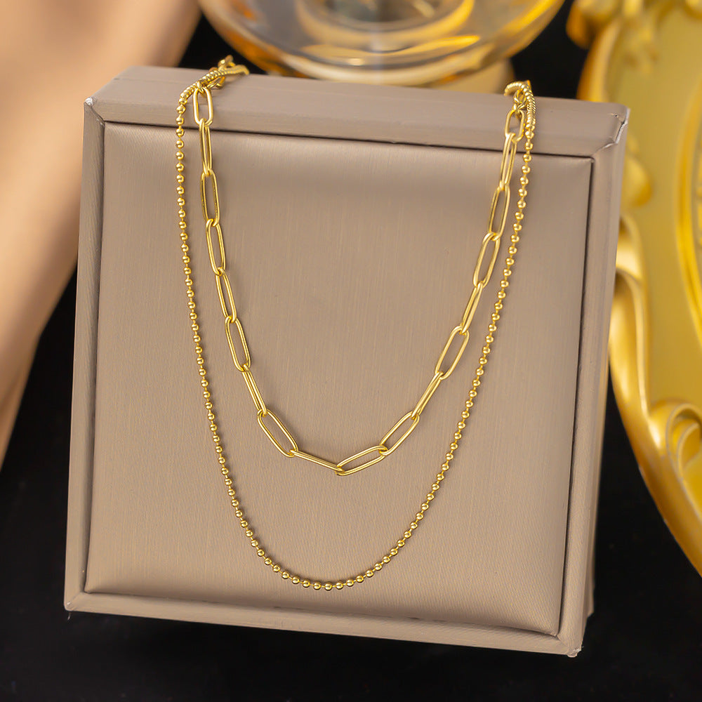 With Niche Advanced Gold-plated Double Layer Necklaces