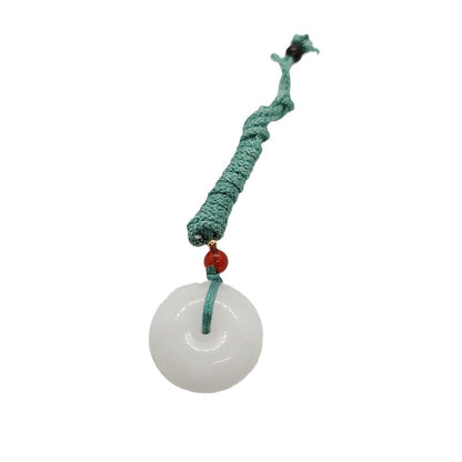 Women's & Men's Natural Jade Peace Buckle Braided Rope Necklaces