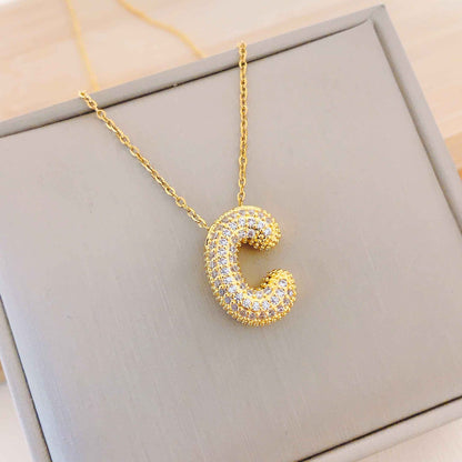 Women's Letter Hip Hop Full Zircon Exquisite Necklaces