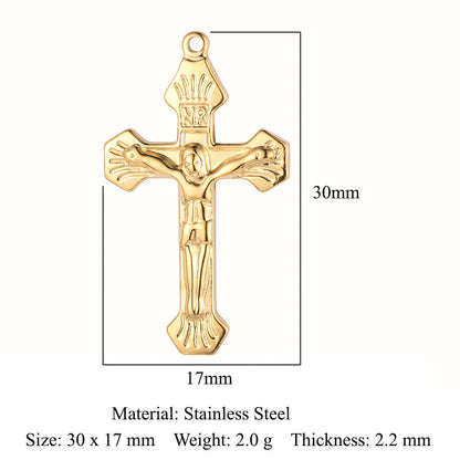 Bead Cross Retro Titanium Steel Angel Pendants