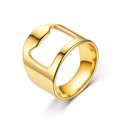 Men's Bottle Opener Stainless Steel Chain Unique Rings