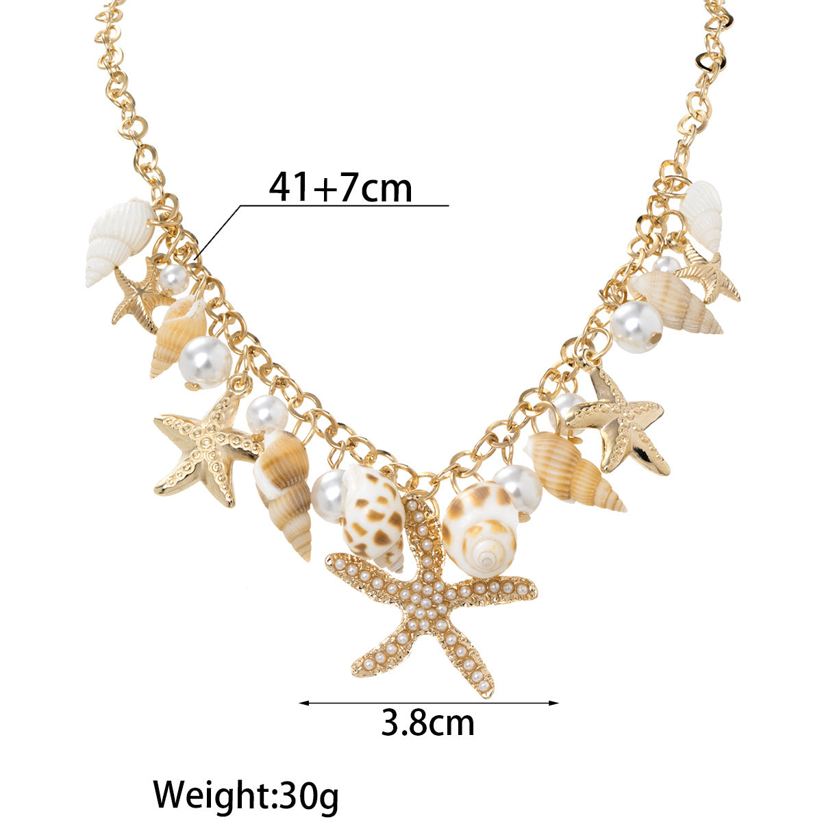 Women's Bohemian Ethnic Starfish Natural Random Conch Necklaces