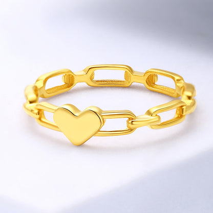 Heart-shaped Titanium Steel Female Minimalism Personality Rings