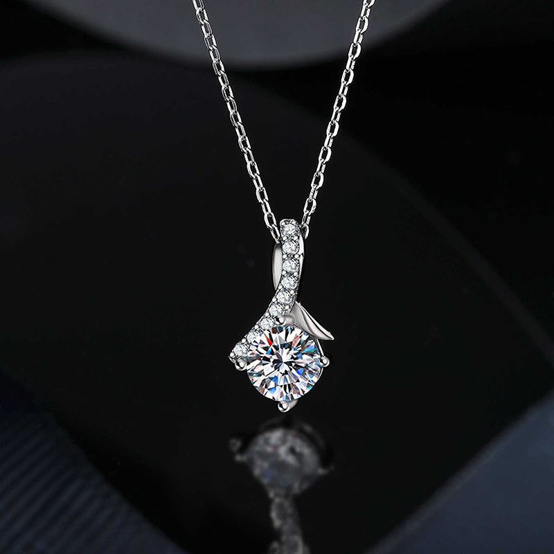 Color Moissanite Clavicle Chain Micro Plated Gifts For Necklaces