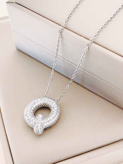 Women's Letter Hip Hop Full Zircon Exquisite Necklaces