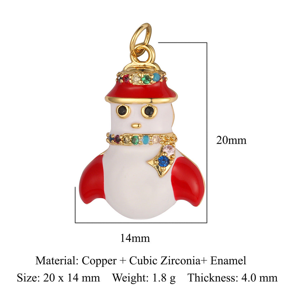 Copper Zircon Snowflake Gift Ornament Accessories Pendants