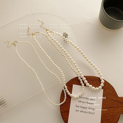 Elegant Retro French Pearl Female Clavicle Necklaces