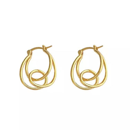 Women's Irregular Winding Line Korean Simple Design Fashion Ear Earrings