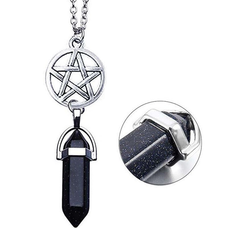 Women's Ornament Personalized Hexagon Prism Crystal Hollow Necklaces