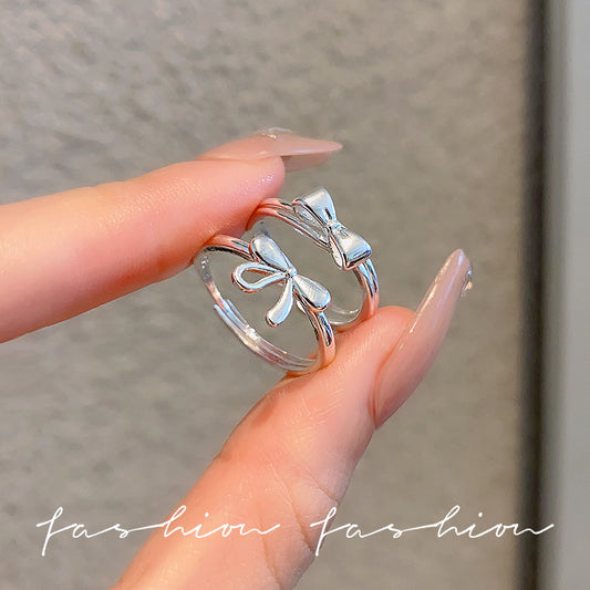 Bow Open Female Niche Design Sweet Rings