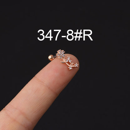 Inlaid Zircon Twist Ball Ear Bone Korean Style Personalized Earrings