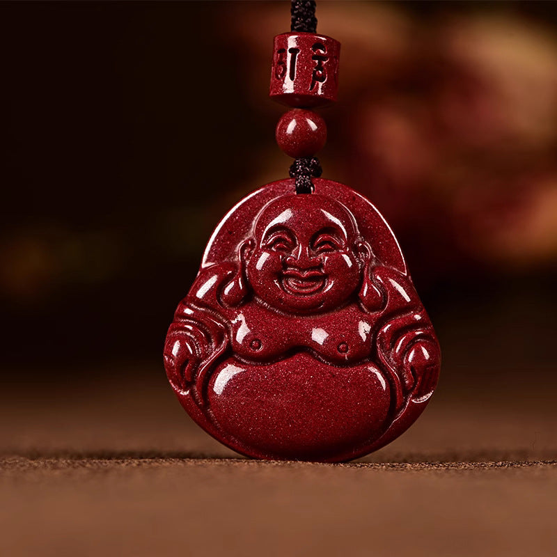 Women's & Men's Raw Ore Purple Sand Maitreya Buddha Original Pendants