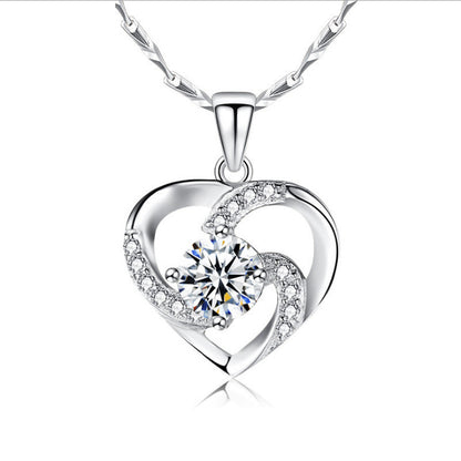 Women's Heart-shaped Heart Shape With Diamond Clavicle Necklaces